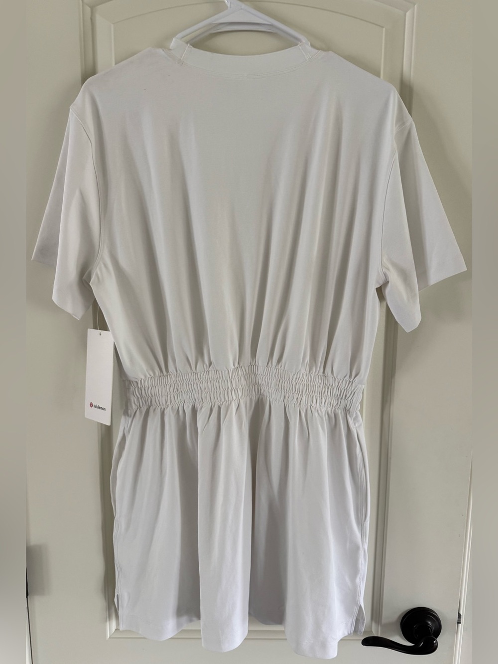 Lululemon Athletica NWT White Smocked Waist T Short Dress - Picture 4 of 6